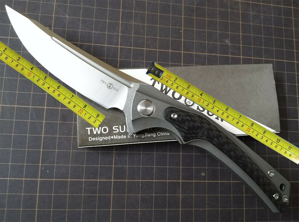 

Twosun Outdoor Carbon Fiber Titanium Fast Open Flipper Folding Knife TS287