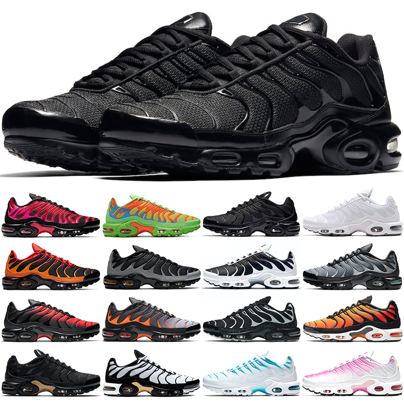

Tn Plus Men Women Running Shoes Triple White Black Fire Pink Mean Green Oreo Batman Hyper Blue OG Sunset Tiffany Atlanta Mens Womens Sports Sneakers Size 36-46, #1 triple black