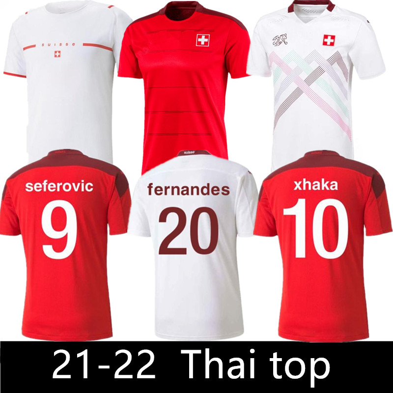 

2021 2022 Switzerland Soccer Jerseys Home Away Seferovic Xhaha 21 22 uniforms Elvedi Akanji Rodriguez Zakaria Embolo Behrami Shaqiri Football shirts, Image