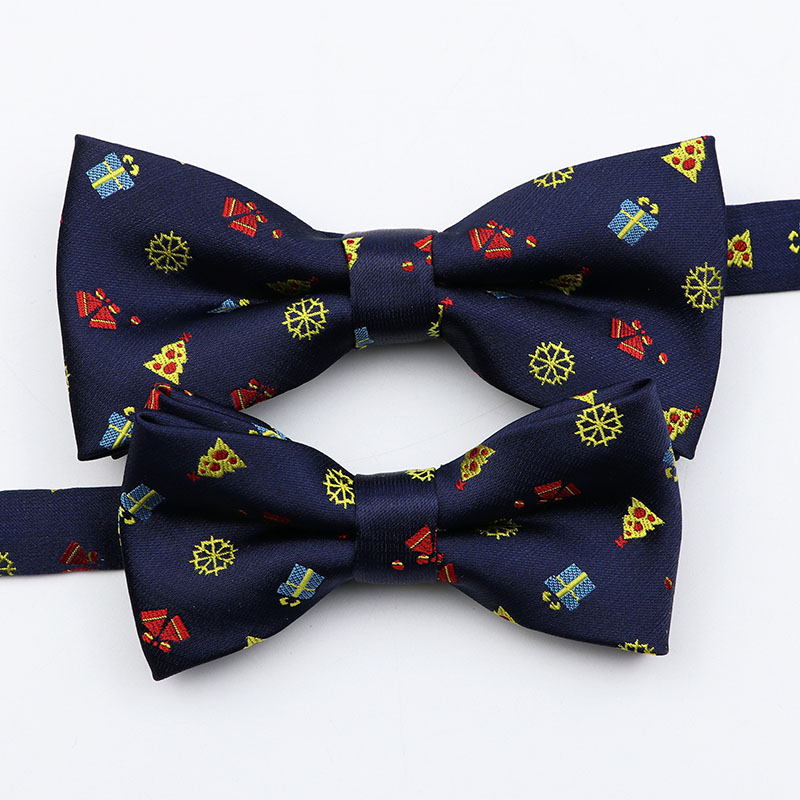 

Christmas Gift Santa Claus Father Son Bowtie Set Polyester Snowflake Xmas Kids Men Butterfly Children Bow Tie Cravat Accessory