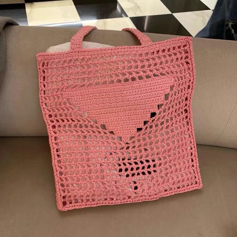 

Lady Large Straw Bag Wine Coconut Fiber Tote Bags Women Shopping Handbag high quality Crochet Pouch, Customize