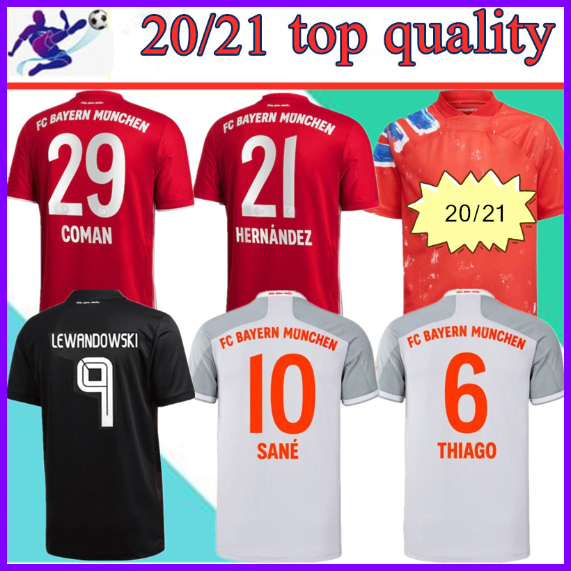

20 21 fans player version bAyeRn Soccer jersey munich SANE LEWANDOWSKI COMAN GNABRY ALABA DAVIES MULLER 2021 tops Football shirt KIDS, Black;yellow