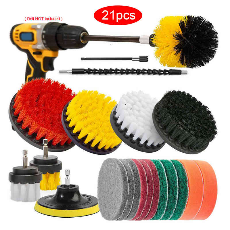 

Drill Brushes Scrubber Kit Car Wash Brush Cleaning Tools Polishing Pad Set Power Spin Tub Shower