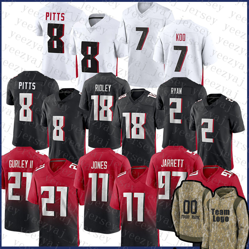 

2021 Salute To Service Hoodie Football Jacket Kyle Pitts Matt Ryan Ridley Tony Gonzalez Deion Sanders Deion Jones Grady Jarrett Foyesade Oluokun Michael Vick Jersey, Mens-lie y