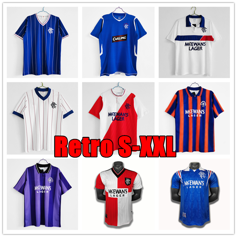

Glasgow rangers 08 09 Retro Home 82 83 87 88 93 94 Soccer Jerseys Away 95 96 97 football Shirts, Black;yellow