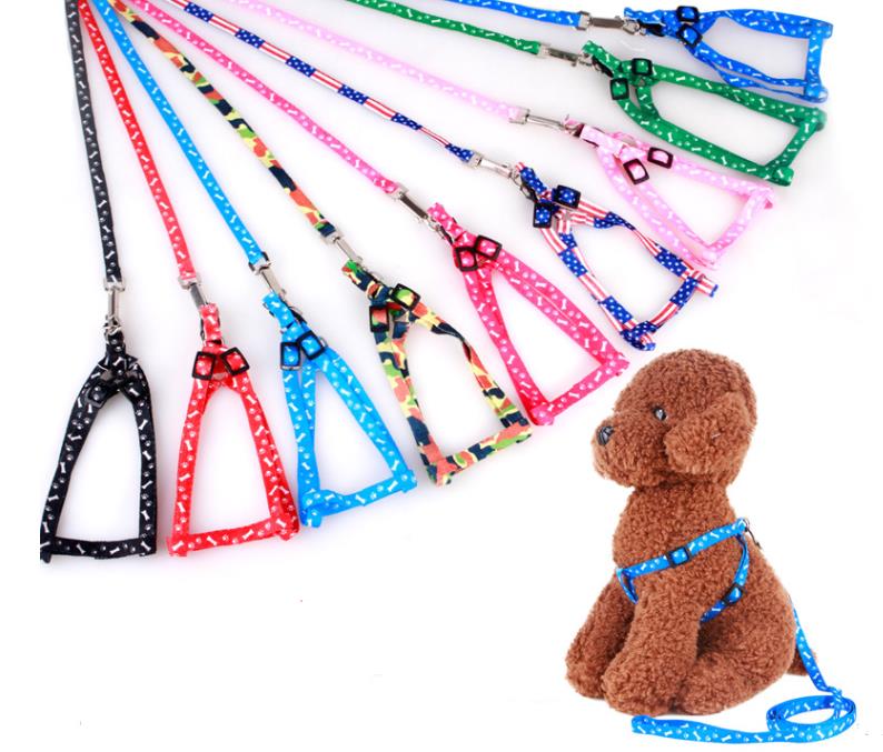 

1.0*120cm Dog Harness Leashes Nylon Printed Adjustable Pet Collar Puppy Cat Animals Accessories Pet Necklace Rope Tie Collar