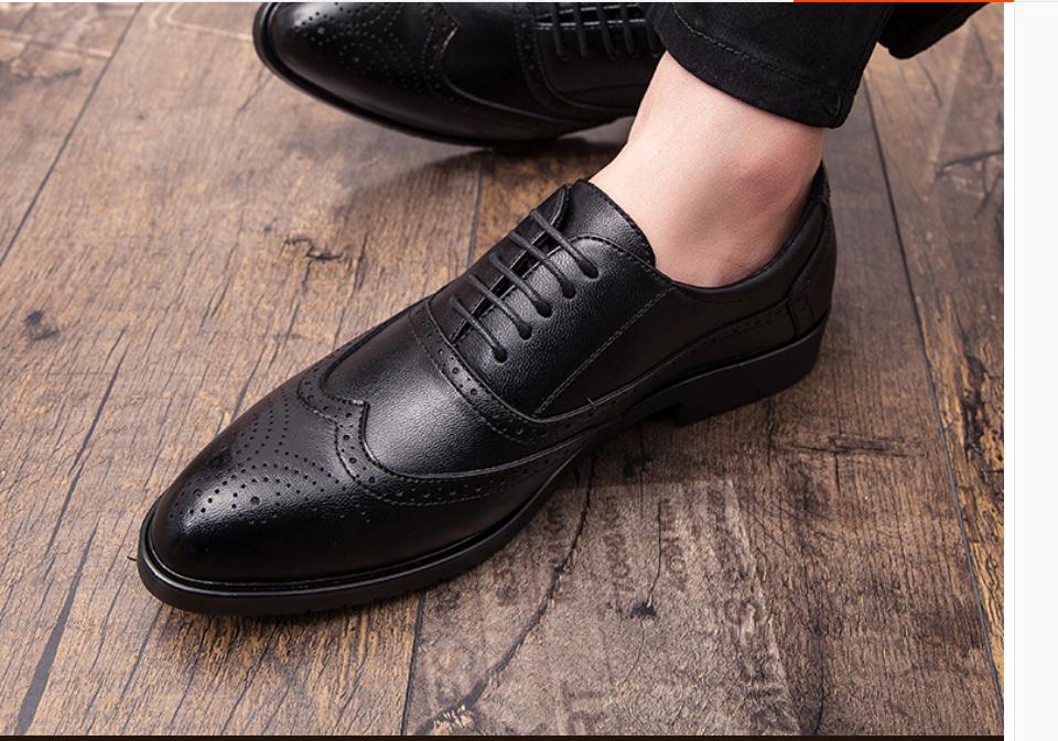 

2021 Spring and Autumn shoes with New style fashion Low heel pointed end Men's shoes @315, Black