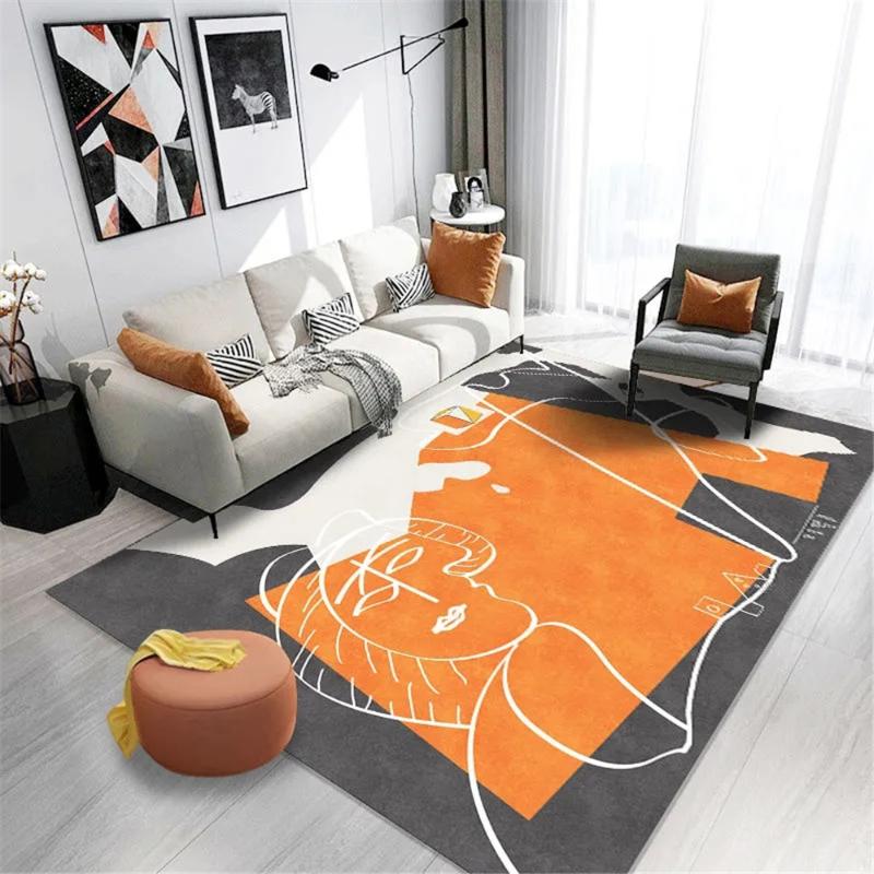 

Carpets Nordic Style For Living Room Washable Modern Floor Lounge Rug Bedroom Mat Bedside Decor Home Non-Slip Cute Girl