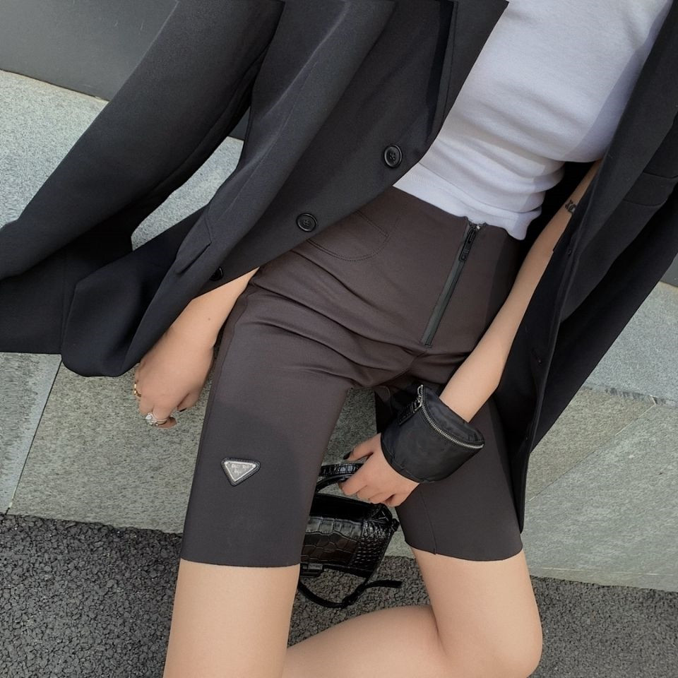 

Women' Shorts Tight five minutes pants female summer 2021 new fashion wear versatile sports thin straight casual pants western style, Black