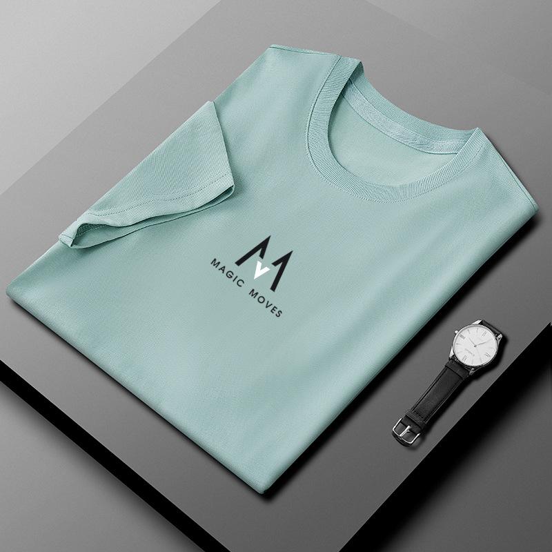 

Men's T-Shirts Sleeve T-shirt Man 2021 Summer Leisure Mercerized Cotton Slip Is Half Shirt Wet T Han Edition Thin Model, See chart