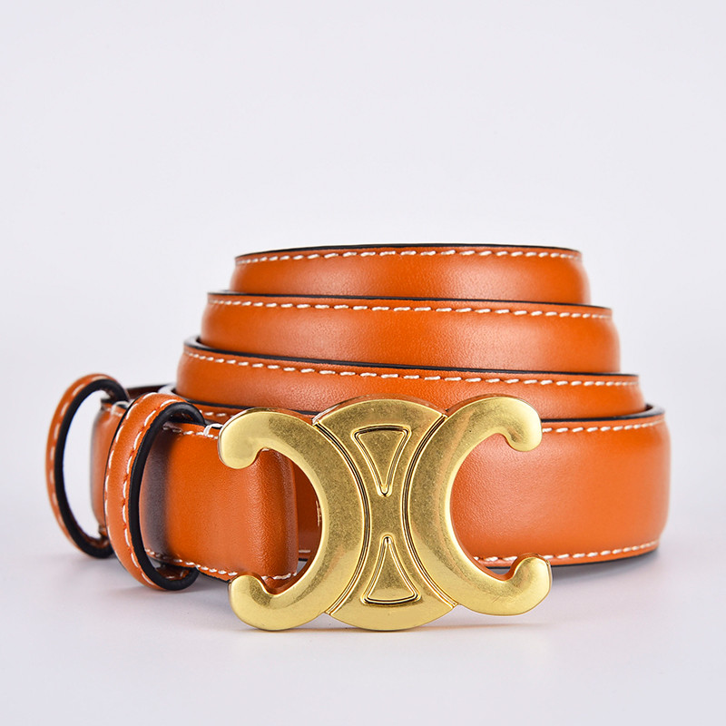 

Belt for Woman Fashion Gold Needle Buckle Man Womens Belts Genuine Cowhide as gift 6s9pv, Black