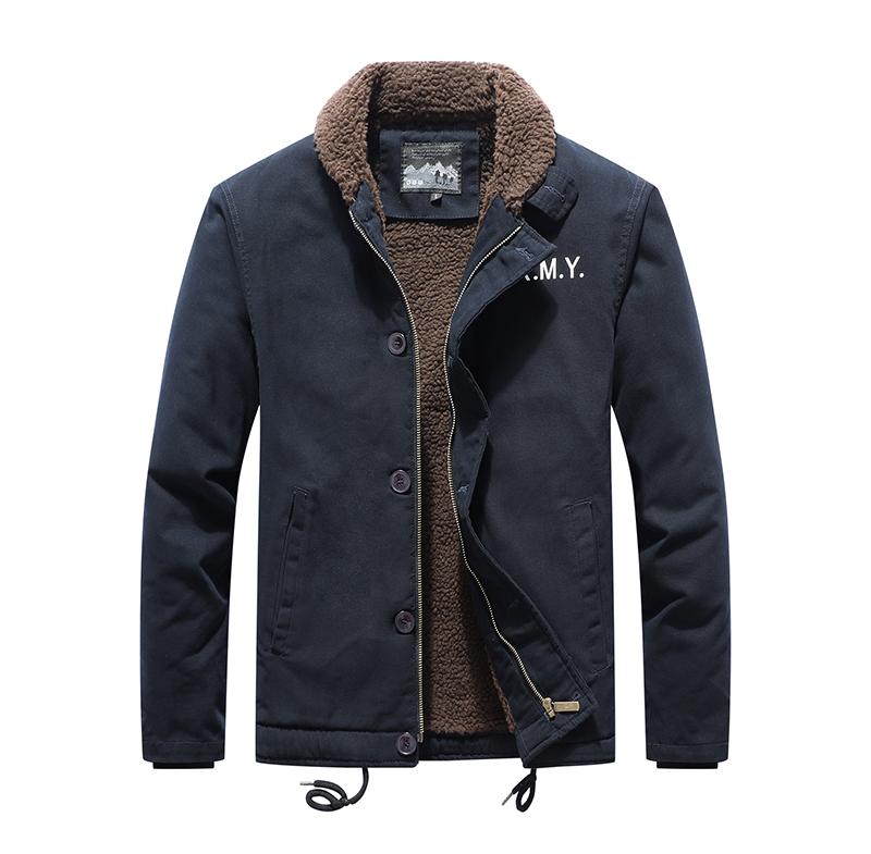 

Men's Jackets Men 2021 Winter Fleece Warm Thick Windproof Jacket Coat Autumn Fashion Casual Outwear Pocket Tactics Military, Gray