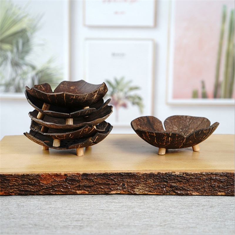 

Creative coconut shell soap shelf butterfly shaped coconut soap cartoon soap box southeast Asian wooden coconut shell soaps dish 1188 V2, As pic