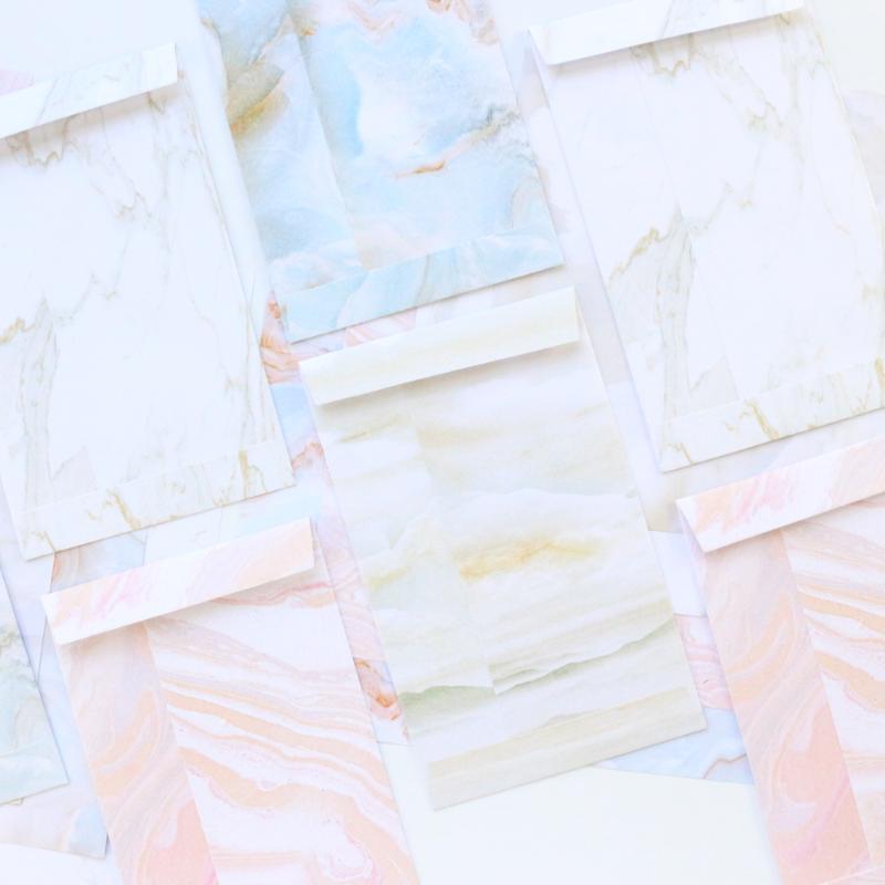 

Gift Wrap Domikee Original Creative Marble Pattern School Student Envelope And Letter Paper Set Stationery 2 Envelopes +4 Pad