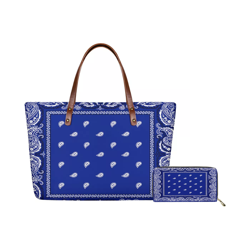 

Duffel Bags Bandana Style Vintage Shoulder Bag PU Womens 2021 Luxury Totes Fashion Print Eco TotesLadies Handbags And Purses(2pcs/Set), Paisleyqqd19al