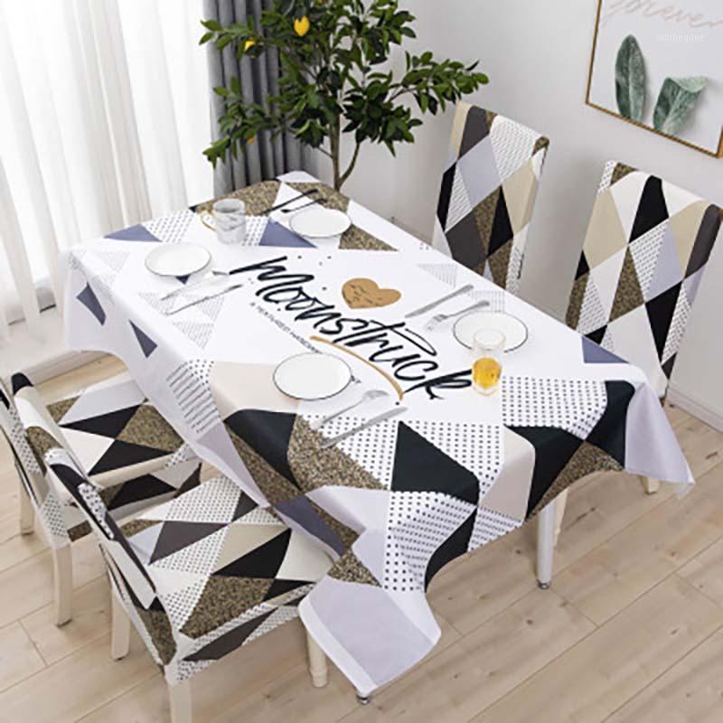 

Nordic Tablecloth Waterproof Geometric Dining Table/ Chair Cover Simple Oil-proof Rectangular TableCover Cloth For Kitchen Party Covers