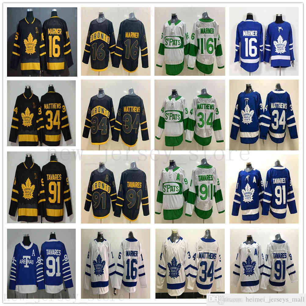 

Toronto Maple Leafs 34 Matthews Jersey 2021 Black City Hockey 91 Tavares 16 Mitchell Marner Jerseys news Blue White Stitched A C Patch, Same as picture