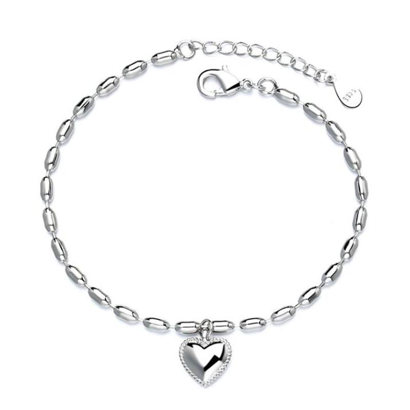 

Link, Chain Elegant Silver Color Heart Shaped Women's Bracelet Fashion With Female Charm Charming Lady Party Jewelry