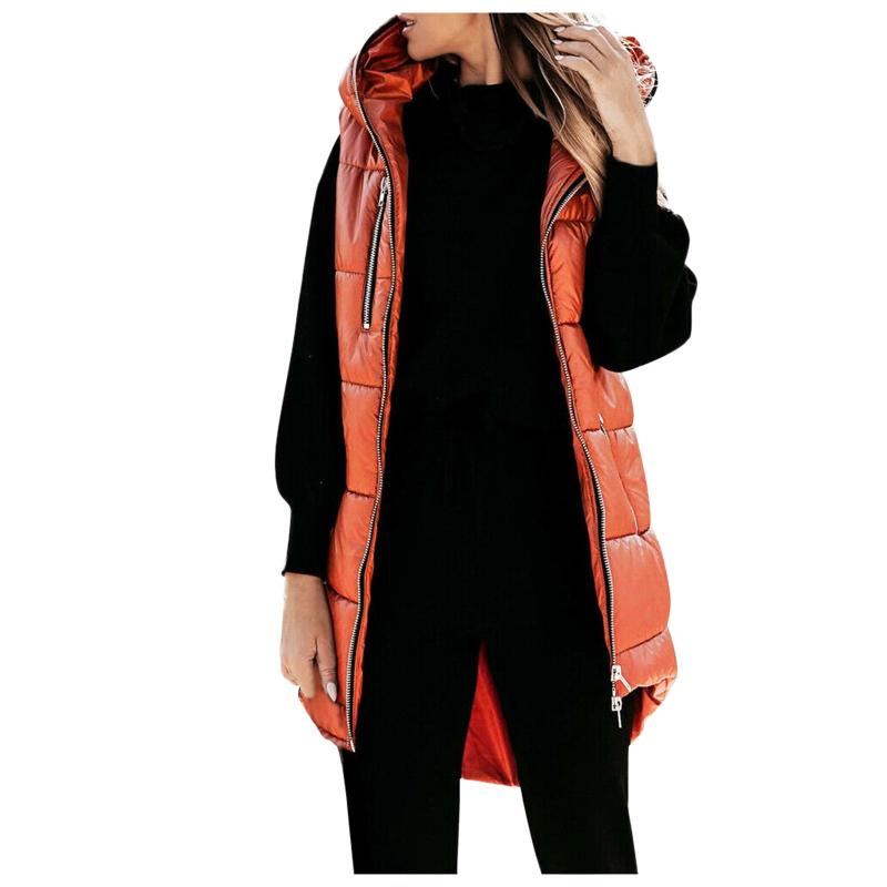 Women's Vests Autumn Winter Cotton Vest Ladies Casual Waistcoat Female Sleeveless Long Jacket Slim Fit Warm Puffer #t3g