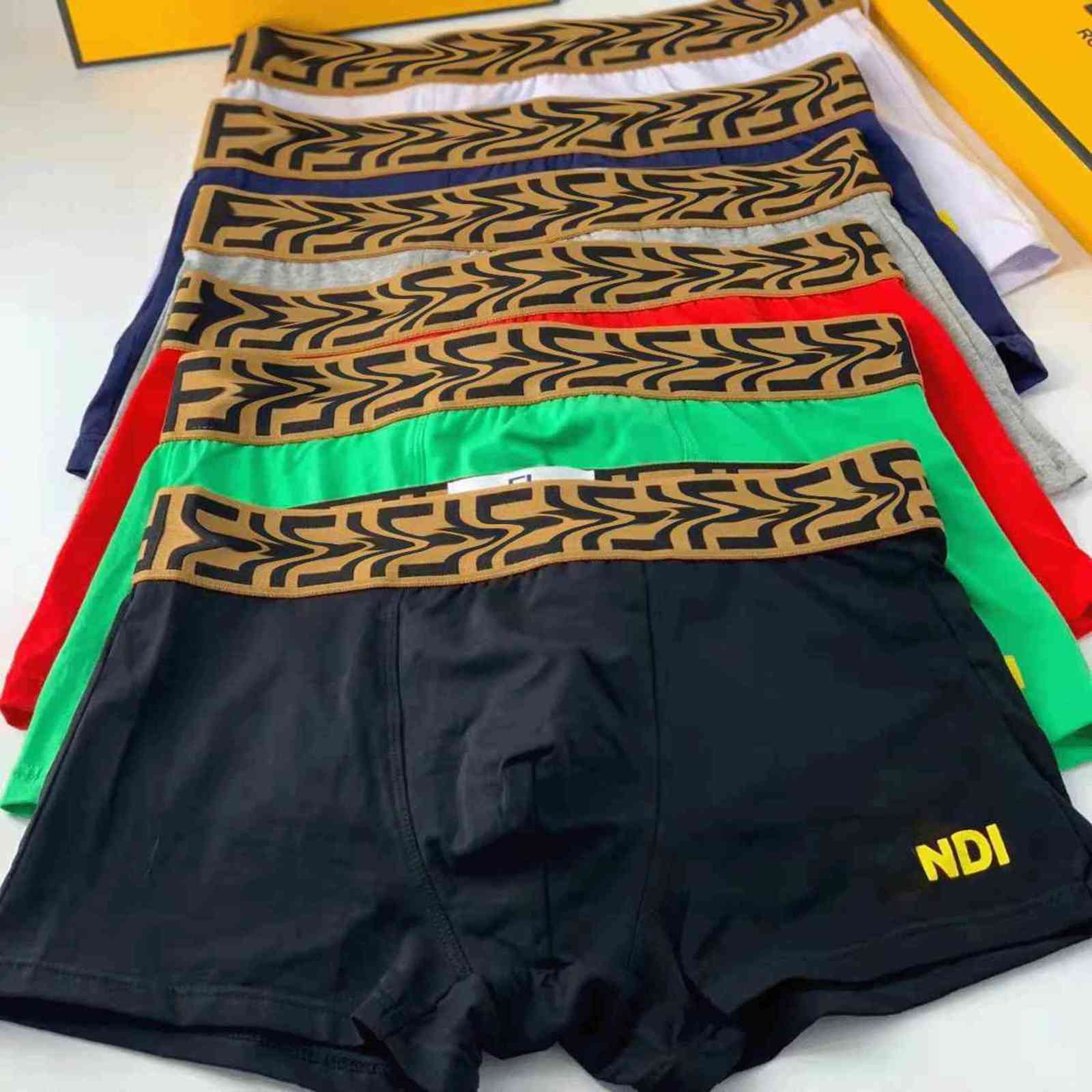 

Designer Luxury Classic FF Hip Hop Sexy Mens Underpants Boxers For Man Underwear Cueca Boxer Multicolor 1 Pieces With Box, Black;white