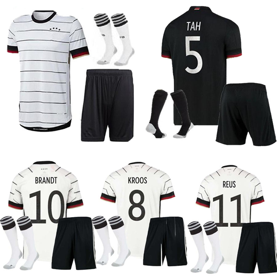 

Top thailand Germany soccer jersey 2021 WERNER HAVERTZ SANE MULLER HUMMELS football shirt GNABRY GORETZKA men kids sets uniforms with socks, Black