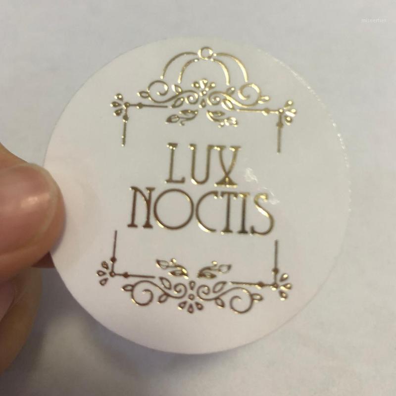 

Gift Wrap 4.5cm Customized Round Transparent Sticker With Gold Foil Stamping On Surface Clear Bottle Seal Waterproof Self Adhesive