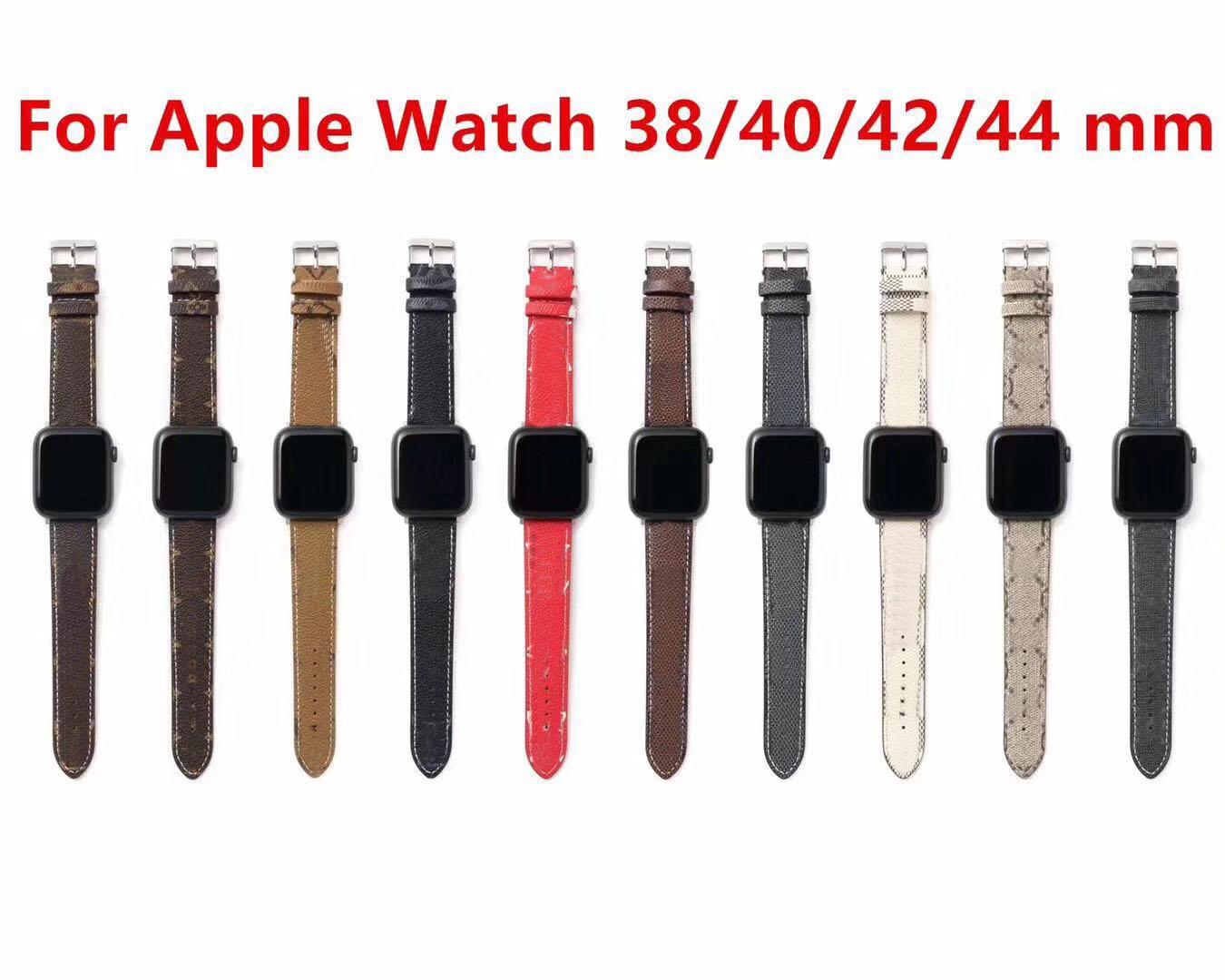 

Famous designer Watchbands Watch Band Strap 42mm 38mm 40mm 44mm iwatch 2 3 4 5 bands Leather Smart Straps Bracelet Fashion Stripes watchband