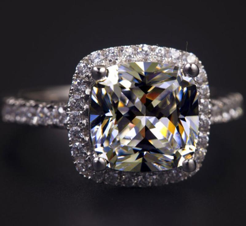 

Fashion With Certificate Women Accessorie 925 Solid Silver Rings For Wedding Engagement Zirconia Jewelry Fine Rhinestone Anillos Cluster