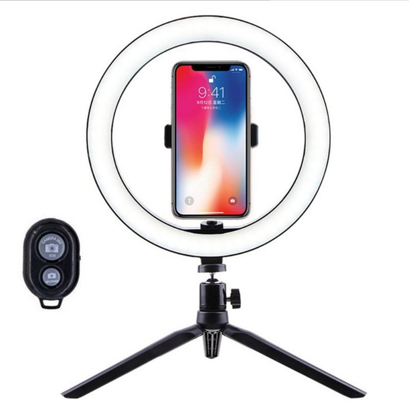 

Cell Phone Mounts & Holders 16/26cm Ring Light + Remote Control Desktop Tripod 3 In 1 Set Selfie For Youtube Live Stream Makeup Mobile Holde