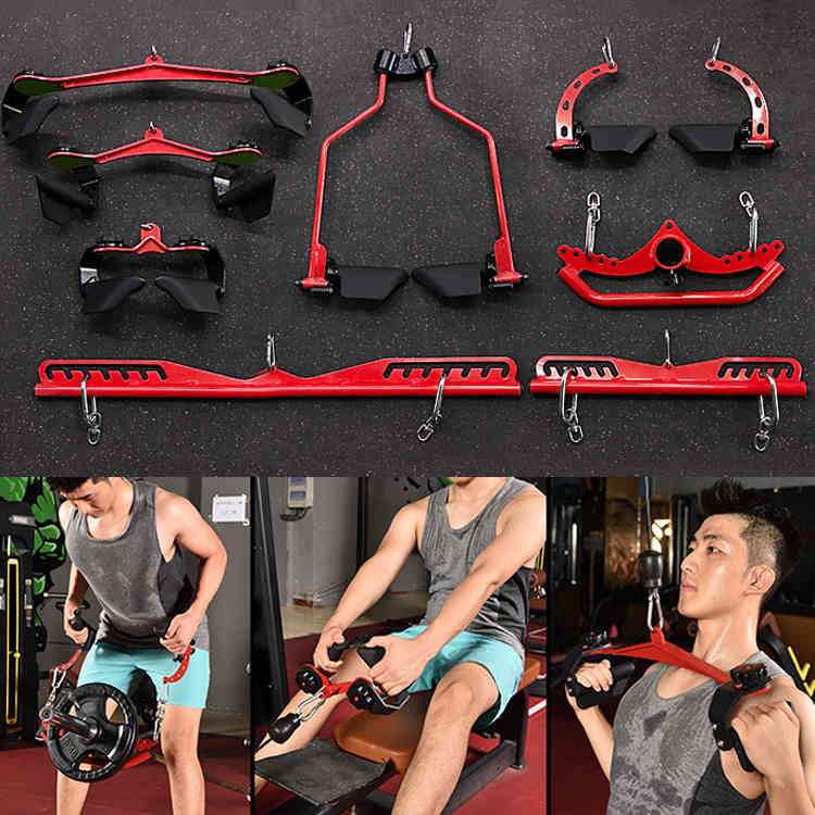 

Multi Grip Lat Pull Down Bar Resistance Bands Fitness Pully Cable Machine Attachment Durable High Load Bearing Muscle Training Sport Equipments Accessories Rowing