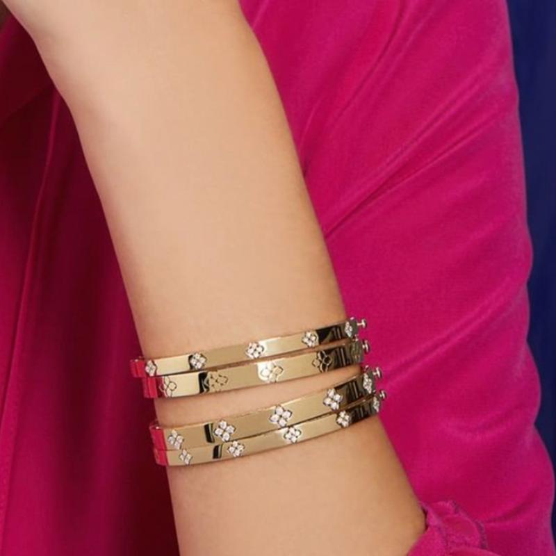 

Bangle Blachette Trendy Luxury For Women Wedding Show Daily African High Quality Full Cubic Zirconia Dubai Bridal Jewelry