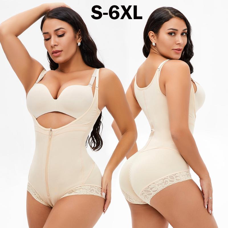 

Women' Shapers Women Plus Size Bodysuit Shapewear BuLifter Tummy Suit Control Underbust Body Shaper Slimming Underwear Jumpsuit -6XL, Black