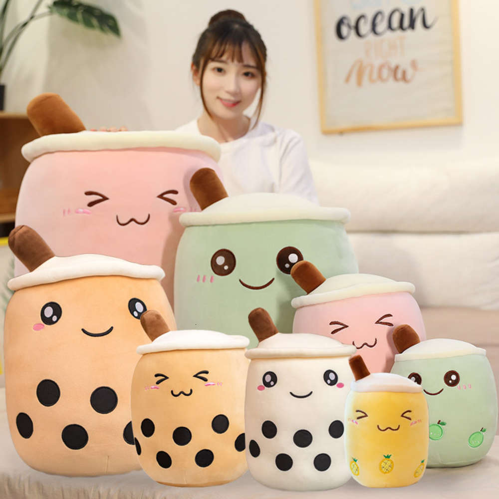 

Milk tea cup doll strawberry apple down cotton soft pearl milk pillow, Blue
