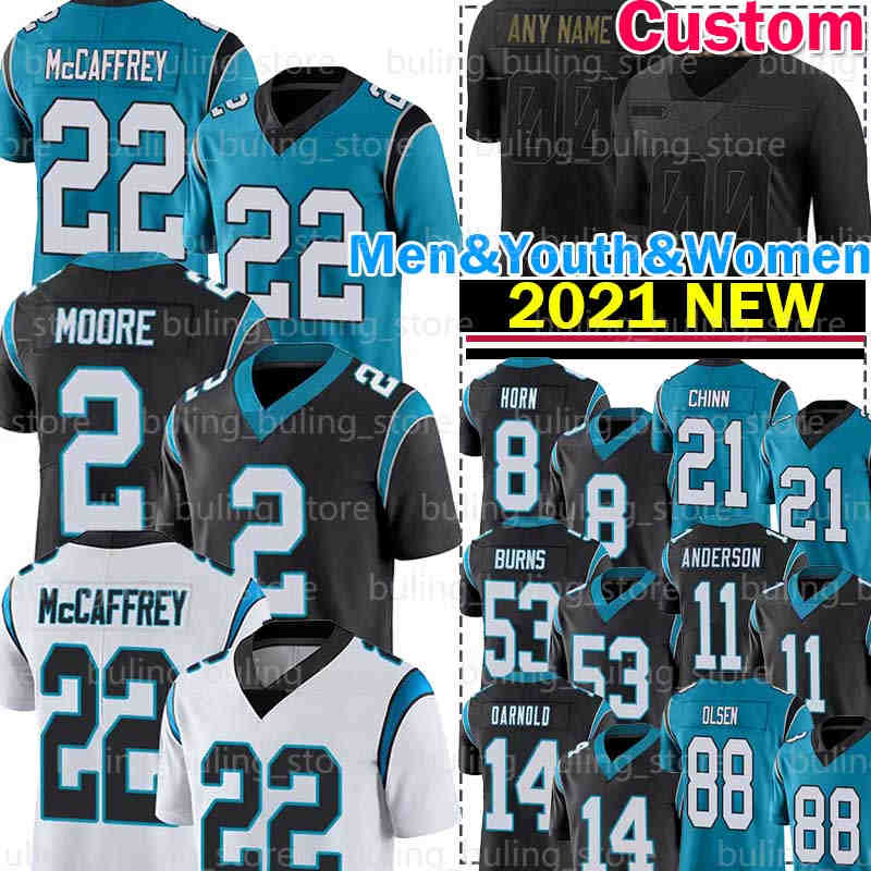 

22 Christian McCaffrey Jersey 14 Sam Darnold Panther 2 DJ Moore 8 Jaycee Horn Carolinas 21 Jeremy Chinn Football 11 Robby Anderson Mills Greg Olsen Brian Burns Custom, Men jersey(h b)