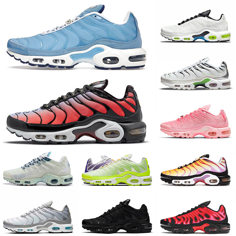 

top fashion plus tn size 12 se running shoes mens University Blue Sisterhood Black White Neon Green Bleached Aqua Fire Pink men women sports trainers outdoor sneakers, #8 all over print white 40-46