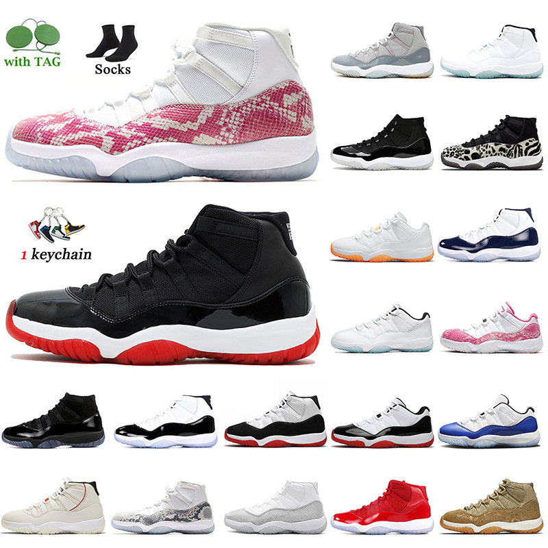 

Jumpman 11 11s Women Mens Basketball Shoes High Pink Snakeskin High Bred Sneakers Cool Grey Animal Instinct Jubilee 25th Anniversary 2022 Fashion Trainers Sports, D49 low rose gold 36-40