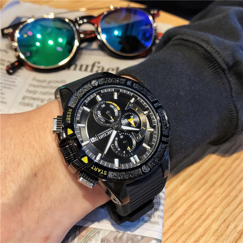 

Wristwatches 2021 MEGIR Mens Watches Top Men Unique Sports Watch Men's Quartz Clock Waterproof Wrist Relogio Masculino, Blue