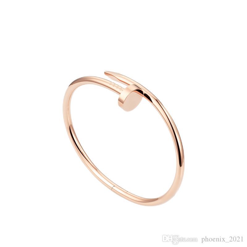 

Nail Bracelet Designer Bracelets Luxury Jewelry Women Bangle Classic Titanium Steel Alloy Gold-Plated Craft Gold/Silver/Rose Never Fade Not Allergic