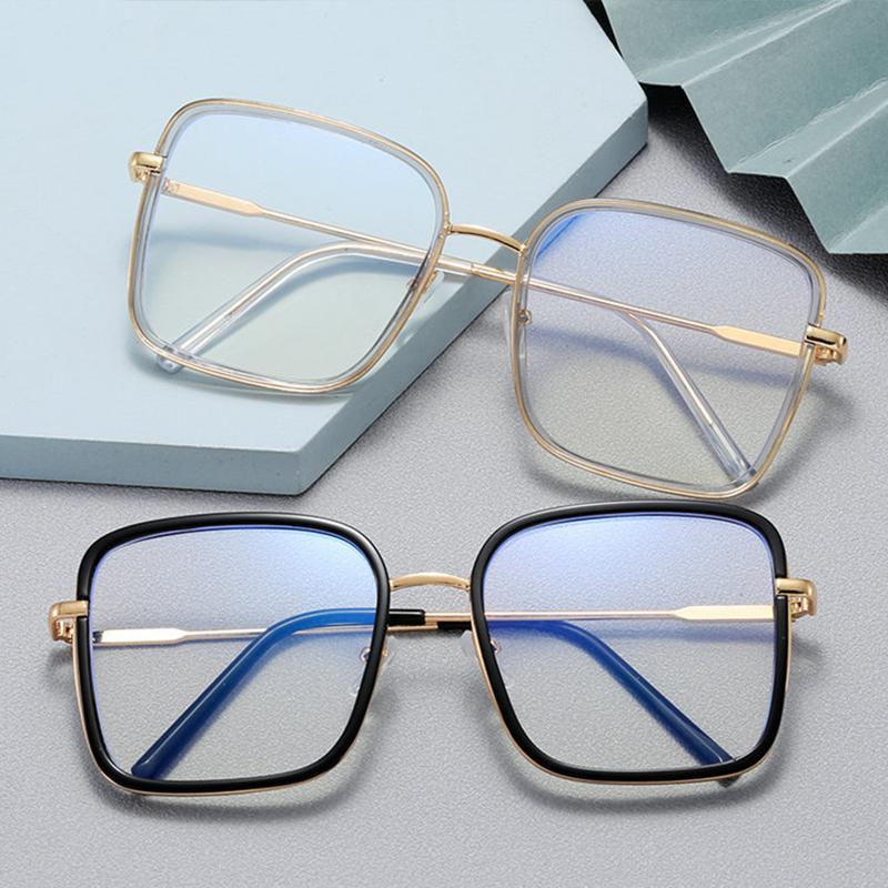 

Sunglasses Large Frame Square Anti-Blue Light Glasses Oversized Optical Computer Eyeglasses