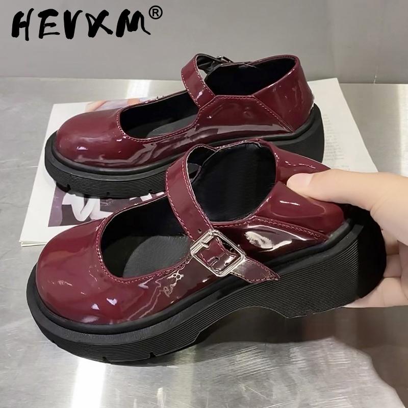 

Dress Shoes Lolita Women Japanese Style Mary Jane Vintage Girls High Heel Platform College Student Big Size 40, Black