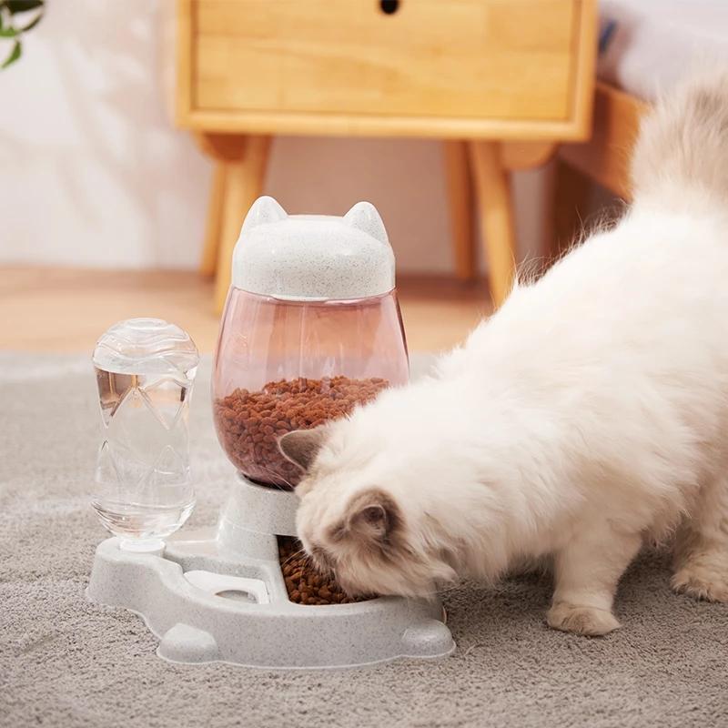 

Cat Bowls & Feeders 2.2L Pet Dog Automatic Feeder Bowl For Dogs Drinking Water 528ml Bottle Kitten Slow Food Feeding Container Supplies