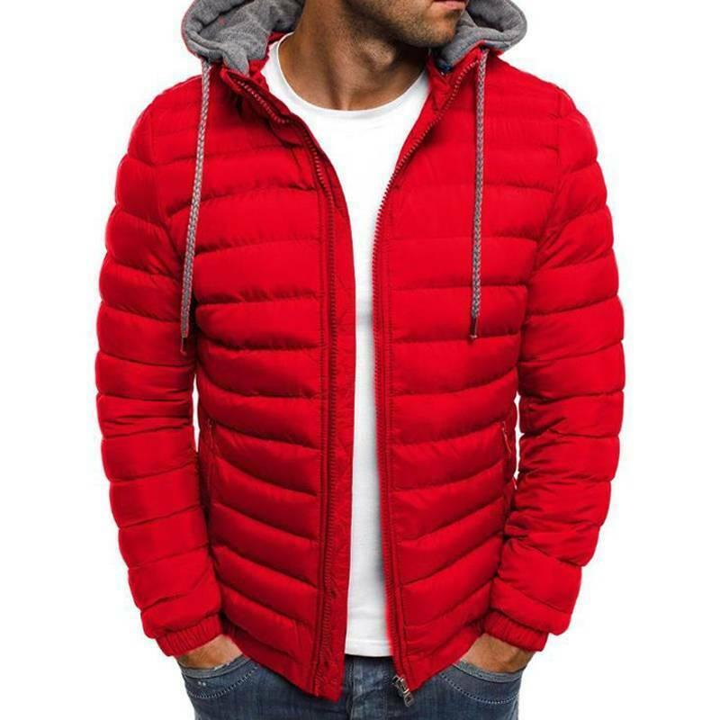 

Men's Jackets Men Jacket Winter Warm Solid Color Casual Hoodie Quilted Plus Down Outdoor Tops Hooded Drawstring For, Black;brown