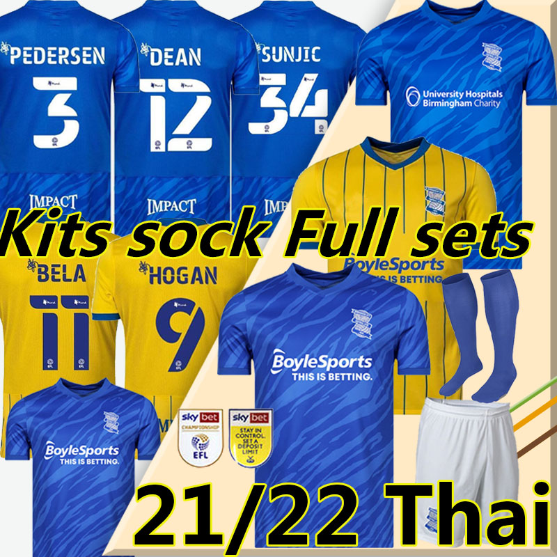 

Kits sock Full sets 21/22 Birmingham Soccer jerseys Lukasz Jutkiewicz S.hogan Jeremie Bela M.Roberts H.Dean N.Etheridge 2021 Birmingham City football jersey, 21-22 home