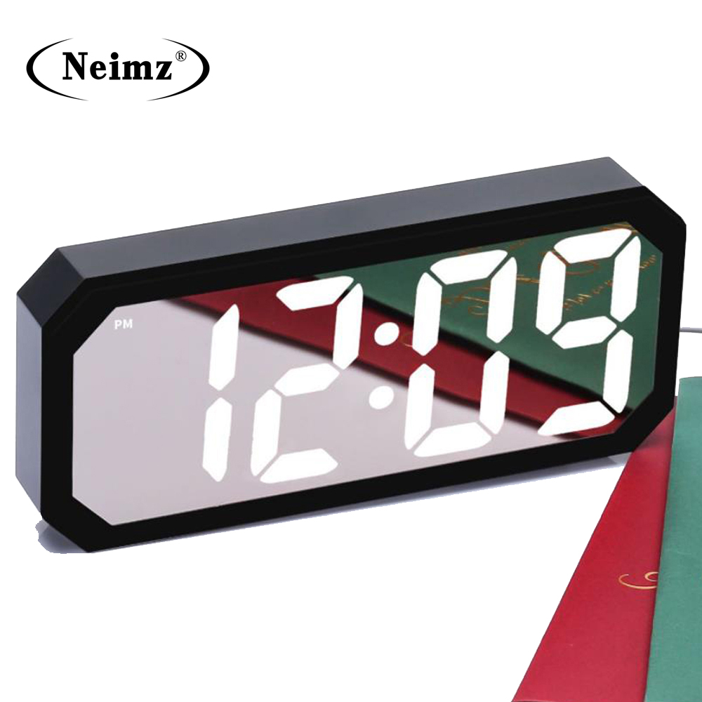 

Gift idea Coorfu Digita Mirror ED Aarm Cock with Temperature ThermometerCaendar and Sound-Contro Backight for Bedroom