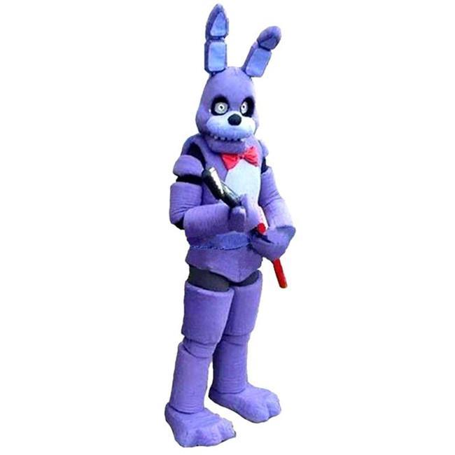 

2018 High quality Five Nights at Freddy FNAF Toy Creepy Purple Bunny mascot Costume Suit Halloween Christmas Birthday Dress, Red;yellow