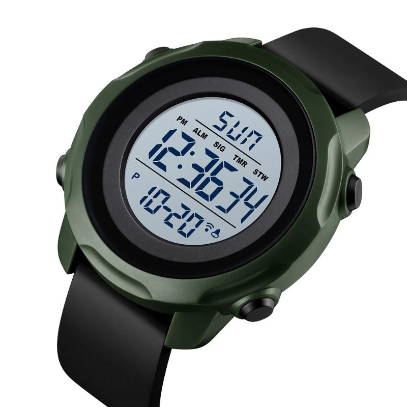 

Sport Digital Watch Men Military Style Army Outdoor Wristwatches Mens Waterproof Count Down Alarm Clock Reloj Montre Homme, Slivery;brown