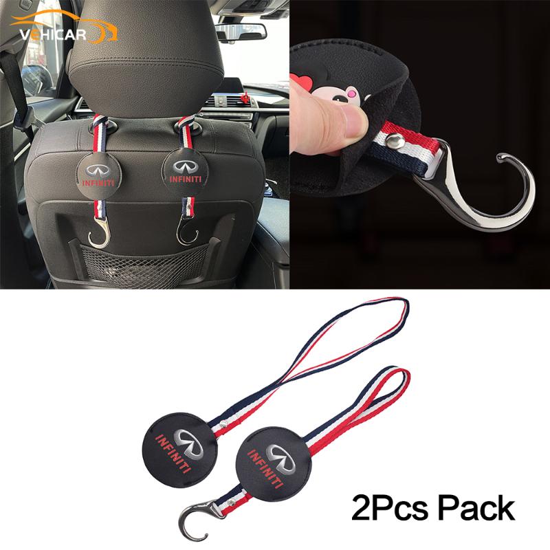 

Car Organizer VEHICAR 2PCS Hooks Seat Back Organizers Hanger For Infiniti Accessories Auto Portable Storage Handbag Clothes Bags