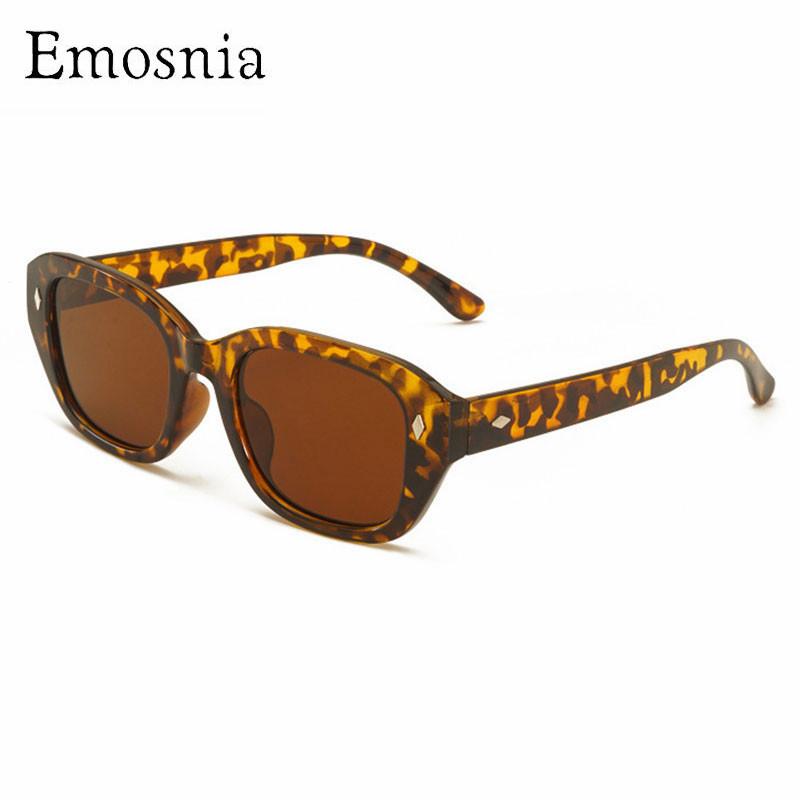 

Sunglasses 2022 Fashion Polygon Women Retro Square Rivets Decoration Eyewear Shades UV400 Men Leopard Tea Sun Glasses Outdoor