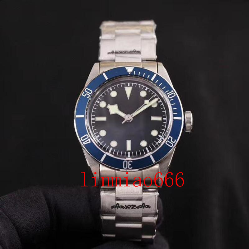 

luxury watch automatic movement 2021 stainless steel men's 316l mechanical diving folding clasp black dial 4 models, Slivery;brown