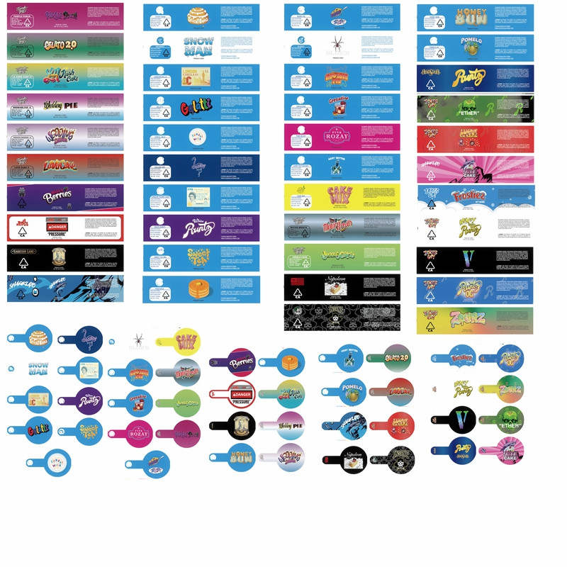 

Glass jar Runtz PVC Labels For 2oz 60ml child resistant packaging Bottles paper Stickers Jungle boyz 3.5 gram Plastic Jars Hologram Sticker only label